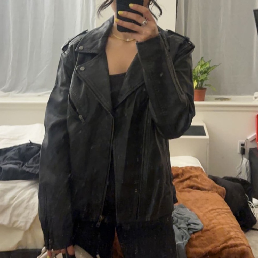 Blank NYC Cross Fade Leather Jacket Men’s side Medium - Genuine leather